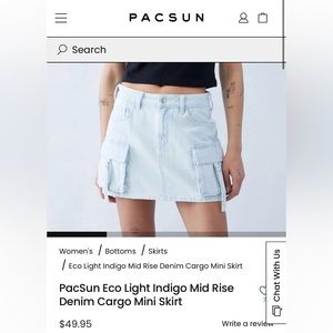 Pacsun Mini denim cargo skirt